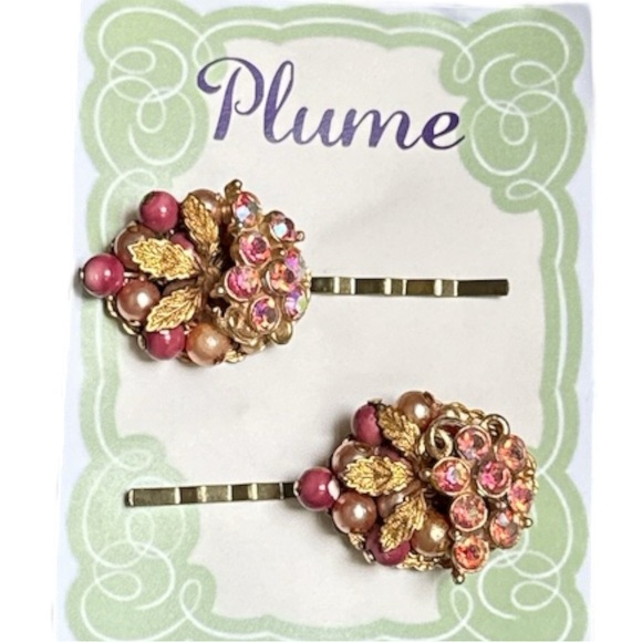 Hollywood Glamour Floral Hairpins Vintage Statement Hair Accessories Clips - Picture 2 of 3